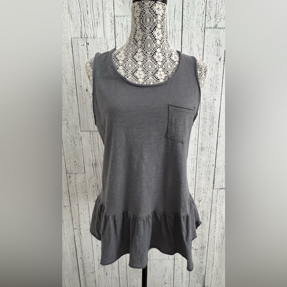 Anthropologie Ruffle Hem Tank By eri + ali, Sz M, EUC, H1